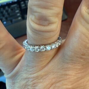 James Allen Lab Diamond Eternity Ring, 1.5 CTW, Platinum 950, Size 8